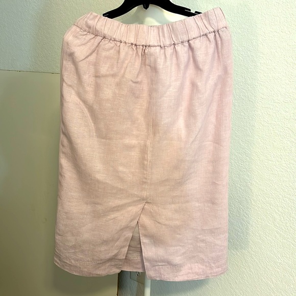 J. Crew 100% linen pink skirt. Size M - Picture 3 of 8
